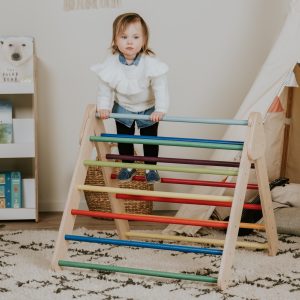 Lasten kiipeilyteline Pikler Kolmio - Sateenkaari