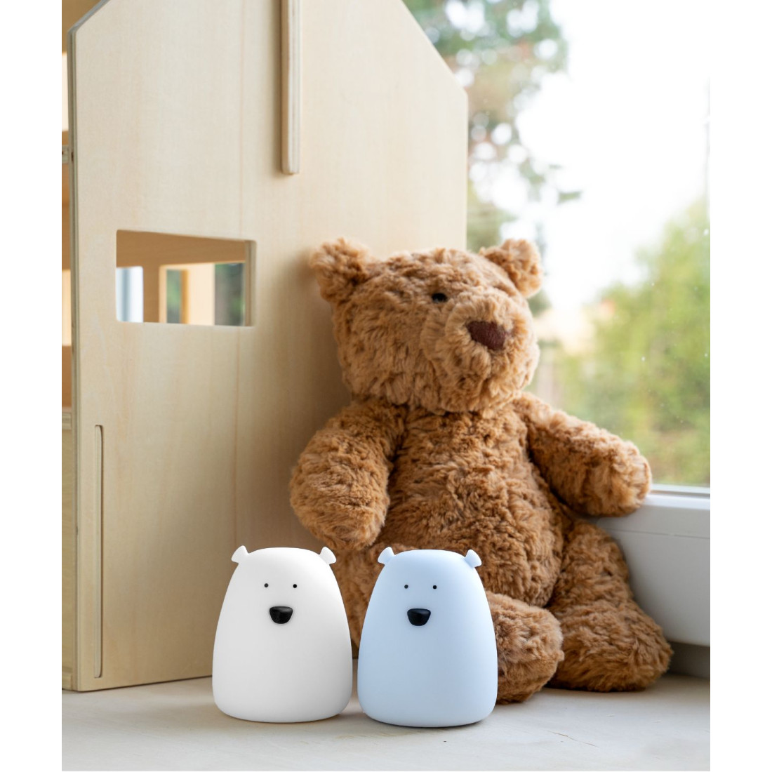 Mini Bear -yövalot – Valkoinen ja sininen (2 kpl) - Image 2